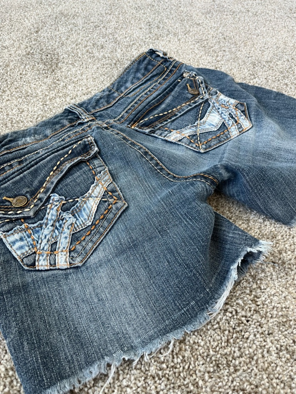 UNIONBAY Dark Blue Distressed Denim Cutoff Shorts - Size 3